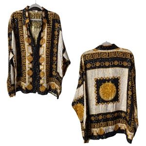 Vintage Seta Per Uomo Silk Shirt Versace Baroque Moda Italy